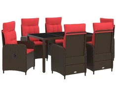 Lauko valgomojo komplektas 7 pcs poliratanas