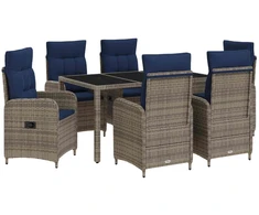 Lauko valgomojo komplektas 7 pcs poliratanas