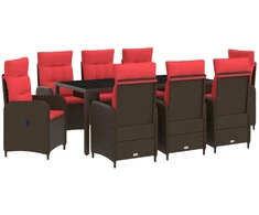 Lauko valgomojo komplektas 9 pcs poliratanas