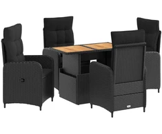 Lauko valgomojo komplektas 5 pcs Juoda