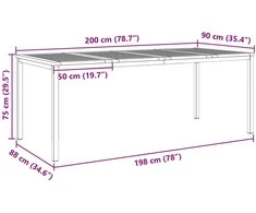 Valgomojo stalas 200x90x75 cm
