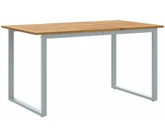 Sodo stalas Pilka 140 x 80 x 75 cm Kietos akacijos mediena