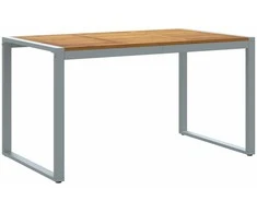 Sodo stalas Pilka 140 x 80 x 75 cm Kietos akacijos mediena