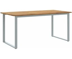 Sodo stalas Pilka 160 x 80 x 75 cm Kietos akacijos mediena