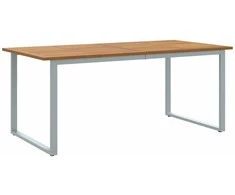 Sodo stalas Pilka 180 x 90 x 75 cm Kietos akacijos mediena