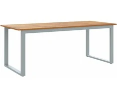 Sodo stalas Pilka 200 x 90 x 75 cm Kietos akacijos mediena