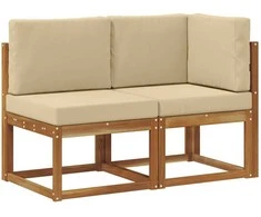 Lauko vidurinė ir kampinė sofa 2 Vienetas Natūralus ir bežinis