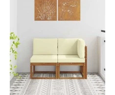 Lauko vidurinė ir kampinė sofa su pagalve 2 Vienetas