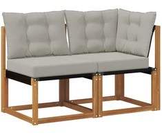 Lauko vidurinė ir kampinė sofa su pagalve 2 Vienetas Natūrali