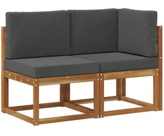 Lauko vidurinė ir kampinė sofa su pagalve 2 Vienetas