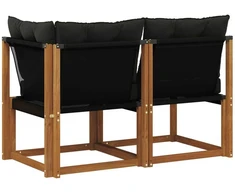 2 vnt. Lauko vidurinė ir kampinė sofa Natūrali