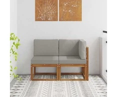 Lauko vidurinė ir kampinė sofa su pagalve 2 Vienetas