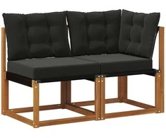 Lauko vidurinė ir kampinė sofa su pagalve 2 Vienetas Natūrali