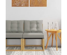 Lauko Vidurinis Sofa Kietas akacijos medis ir tekstilenas Balta