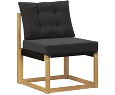 Lauko Vidurinis Sofa Kietas akacijos medis ir tekstilenas Balta