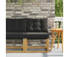 Lauko Vidurinis Sofa Kietas akacijos medis ir tekstilenas Balta