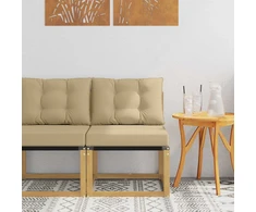 Lauko Vidurinis Sofa Kietas akacijos medis ir tekstilenas Balta