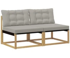 Lauko Vidurinis Sofa Kietasis akacijos medis ir Textilene Balta
