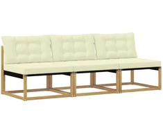 Lauko Vidurinis Sofa Kietasis akacijos medis ir Textilene Balta