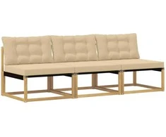 Lauko Vidurinis Sofa Kietasis akacijos medis ir Textilene Balta