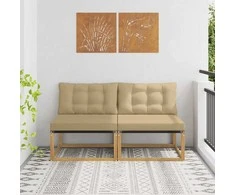 Lauko Vidurinis Sofa Kietasis akacijos medis ir Textilene Balta