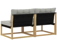 Lauko Vidurinis Sofa 2 vietos Kietos akacijos mediena Balta