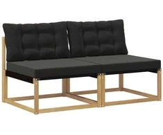 Lauko Vidurinis Sofa Kietasis akacijos medis ir Textilene Balta