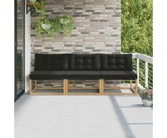 Lauko Vidurinis Sofa Kietasis akacijos medis ir Textilene Balta