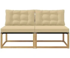 Lauko Vidurinis Sofa Kietos akacijos mediena Balta