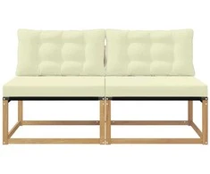 Lauko Vidurinis Sofa Kietos akacijos mediena Balta