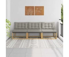 Lauko Vidurinis Sofa Kietasis akacijos medis ir Textilene Balta