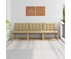 Lauko Vidurinis Sofa Kietasis akacijos medis ir Textilene Balta