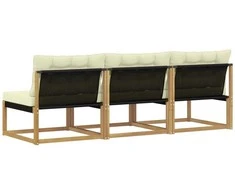 Lauko Vidurinis Sofa Kietos akacijos mediena Balta