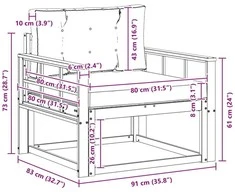 Lauko Vidurinis Sofa Natūrali