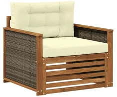 Lauko Vidurinis Sofa Kietos akacijos mediena Natūrali