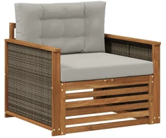 Lauko Vidurinis Sofa Kietos akacijos mediena Natūrali