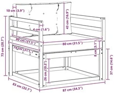 Lauko Vidurinis Sofa Natūrali