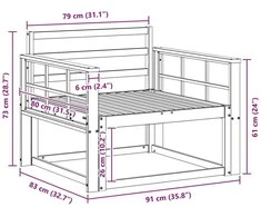 Lauko Vidurinis Sofa Natūrali