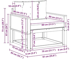 Lauko Vidurinis Sofa Natūrali