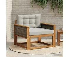 Lauko Vidurinis Sofa Natūrali ir Šviesiai pilka 83 x 91 x 73 cm