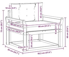 Lauko Vidurinis Sofa Poliesteris Balta