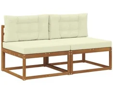 Lauko Vidurinis Sofa su pagalve 2 Vienetas Natūrali
