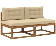 Lauko Vidurinis Sofa su pagalve 2 Vienetas Natūrali