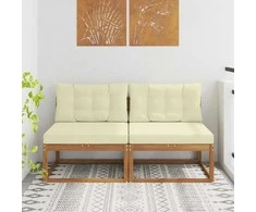 Lauko Vidurinis Sofa su pagalve 2 Vienetas Natūrali