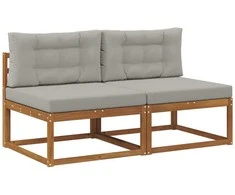 Lauko Vidurinis Sofa su pagalve 2 Vienetas Natūrali