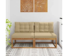 Lauko Vidurinis Sofa su pagalve 2 Vienetas Natūrali