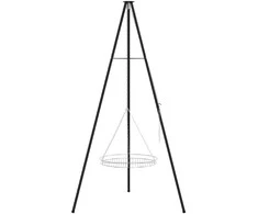 Laužavietės trikojis 2 pcs Juoda Plienas