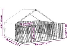 Lauko voljeras šunims su aptvaru, 3x3x1,9m, plienas