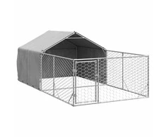 Lauko voljeras šunims su aptvaru, 4x2x1,5m, plienas
