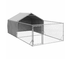 Lauko voljeras šunims su aptvaru, 5x2x1,5m, plienas
